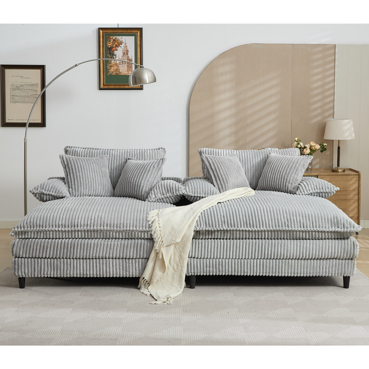 109" W Oversized Double Lounge Chaise Sofa