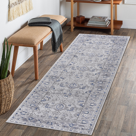 NAAR-MARFI-Collection-2X8-Grey/Blue/Oriental-Non-Shedding-and-Stain-Resistant-Area-Rug-Area-Rugs