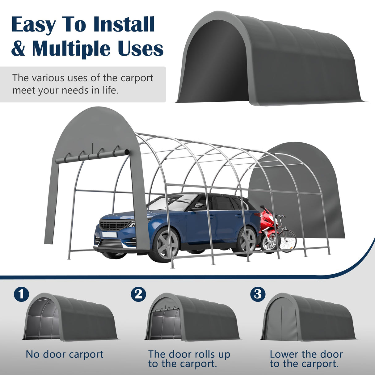 Heavy-Duty 12x20 FT Carport Canopy