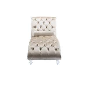 Chaise Lounge Indoor, Button Tufted Upholstered Chaise Lounge Chair With Pillow