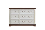Farmhouse Style 6 Drawer Dresser Chest with Base Wooden Rustic Chest