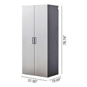 Astro Series - Wall Mounted Storage Cabinet With Soft Closing Drawers - Metallic Gray