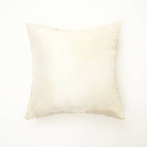 Handcrafted Snowflake Embroidered Cotton Throw Pillow