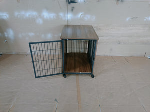 27.2" Dog Crate Furniture with Wheels for Small Dogs