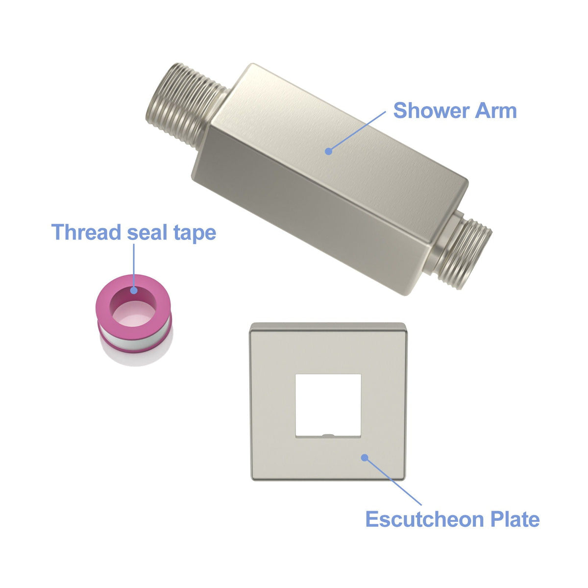 Ceiling Mounted Shower Arm With Flange Stainless Steel