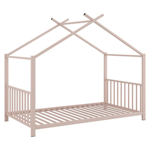 Metal House Platform Bed With Modern Design And Durable Frame