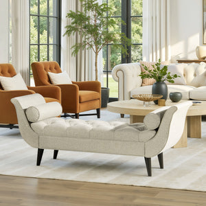 Alma Tufted Flared Arm Entryway Bench