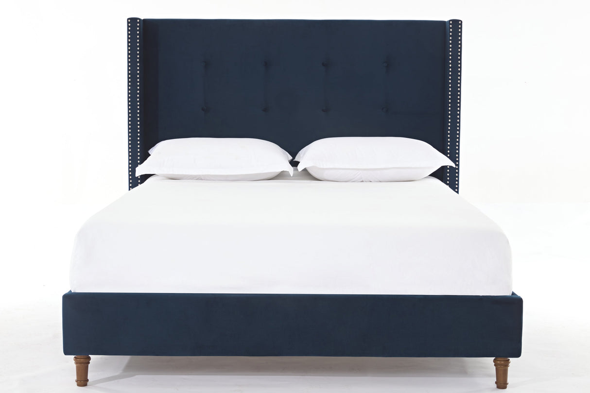 Luxury Wingback Upholstered Bed Frame