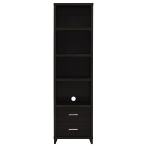 Media Tower With And Drawer With Adjustable Shelves Handles - Brown