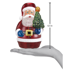 Santa With Tree Candle Light Christmas Ornament