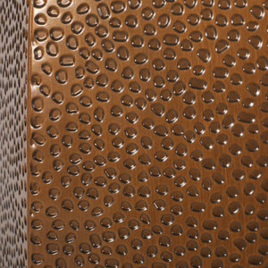Modern Hammered Iron Geometric End Table