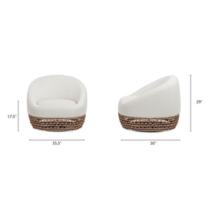 Willow - Upholstered Patio Deep Seating Armchair, Wicker Frame