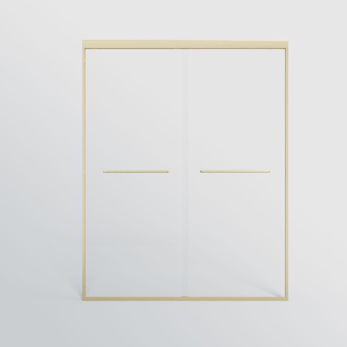Double Sliding Shower Door, Semi-Frameless Bypass Bathroom Sliding Door With 1/4" (6 Mm) Tempered Glass For Walk-In Shower
