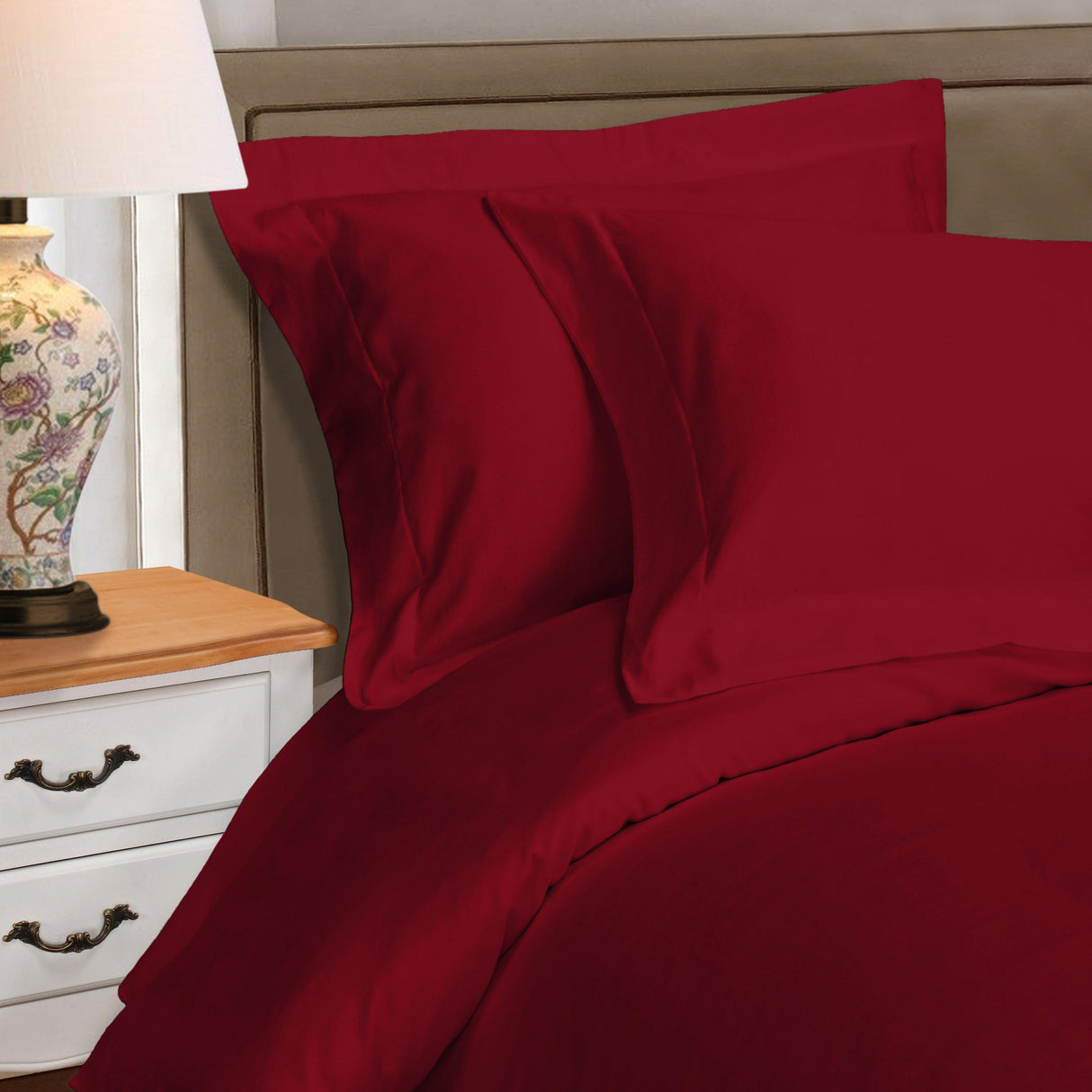 Egyptian Cotton 530 Thread Count Solid Luxury Duvet Cover Set - Egyptian Cotton Duvet Cover Set by Superior Brand