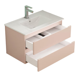 32-Inch Wall-Mounted Bathroom Vanity With Sink Combo