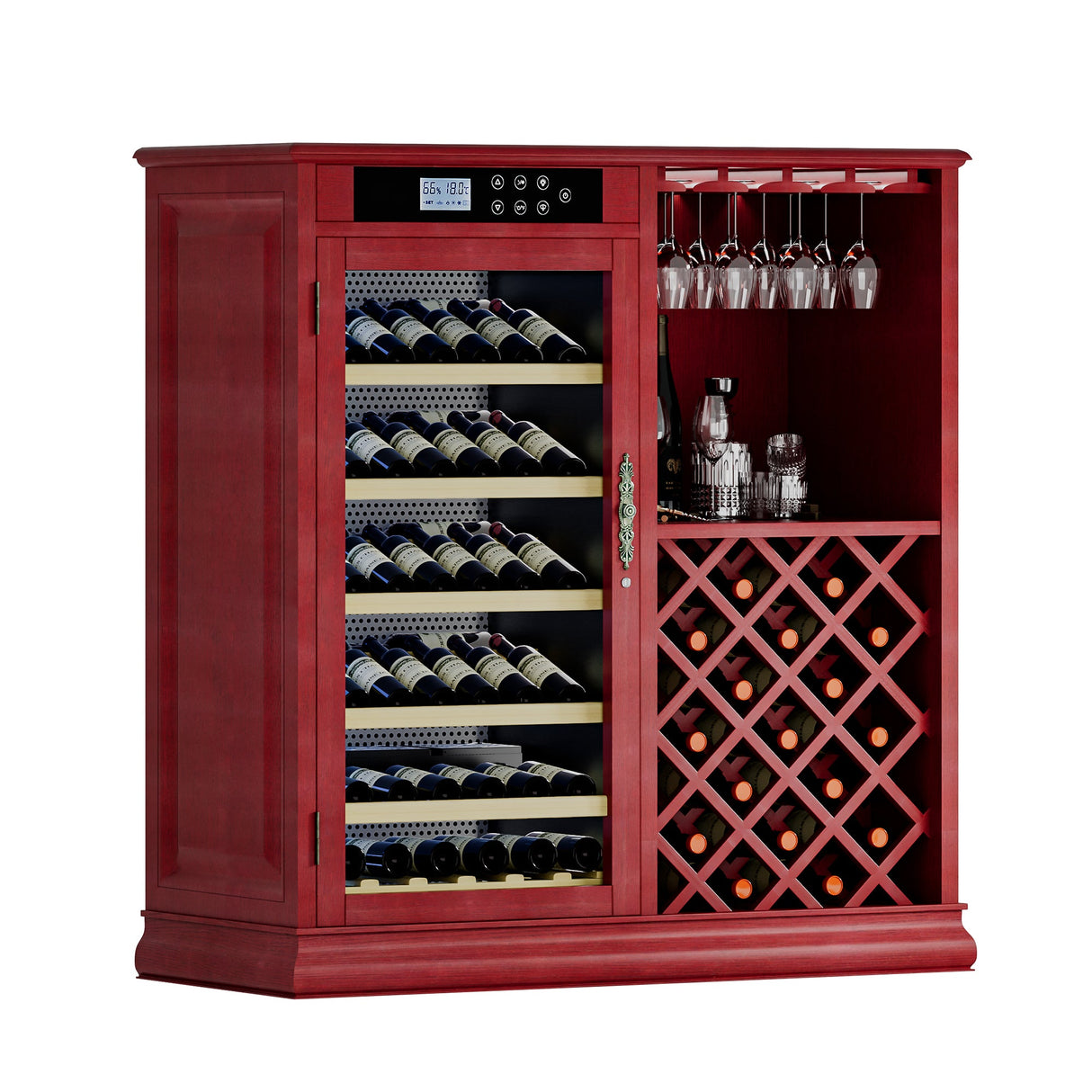 69 Bottles Wood Wine Refrigerator Cabinet