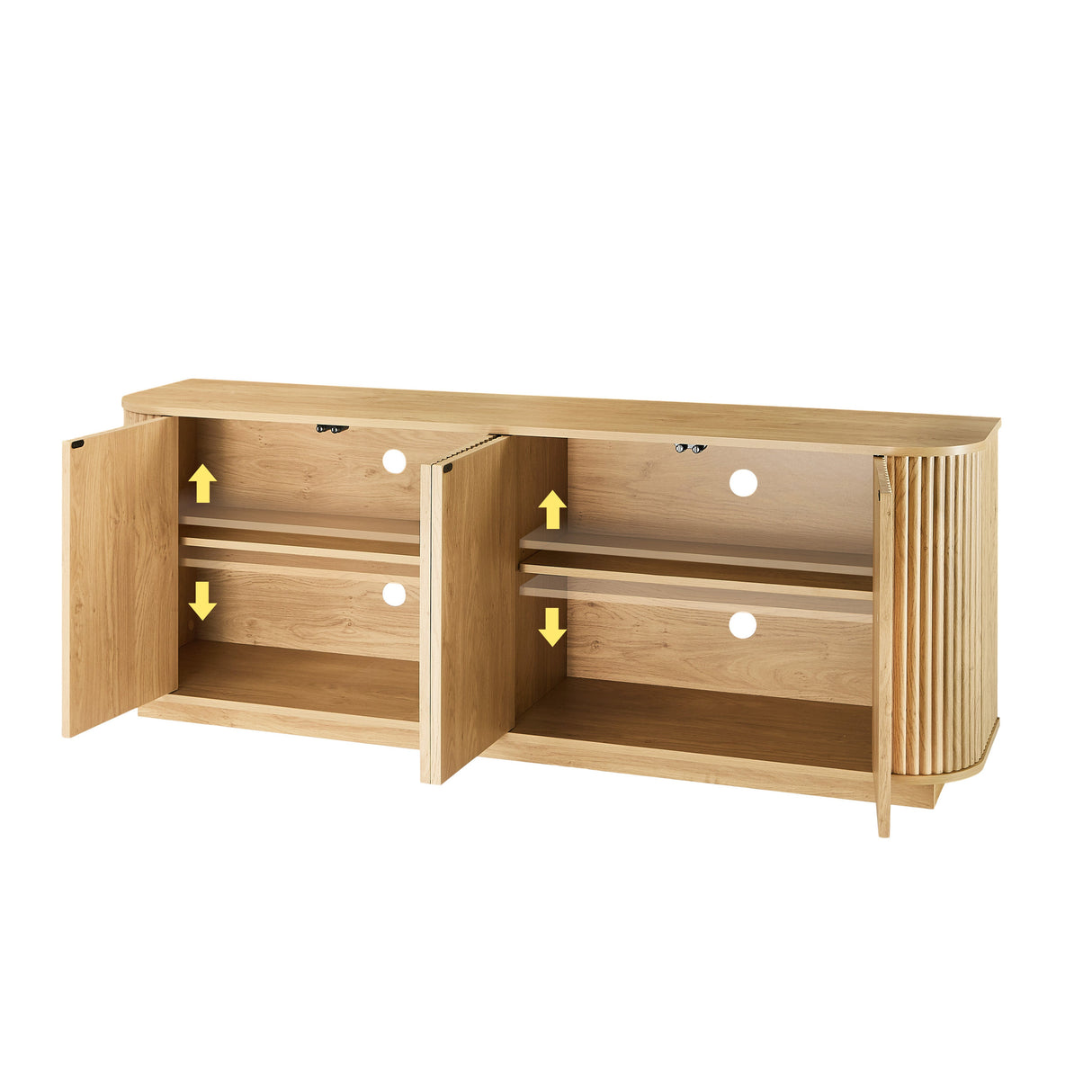 Modern Fluted Sideboard Storage Cabinet