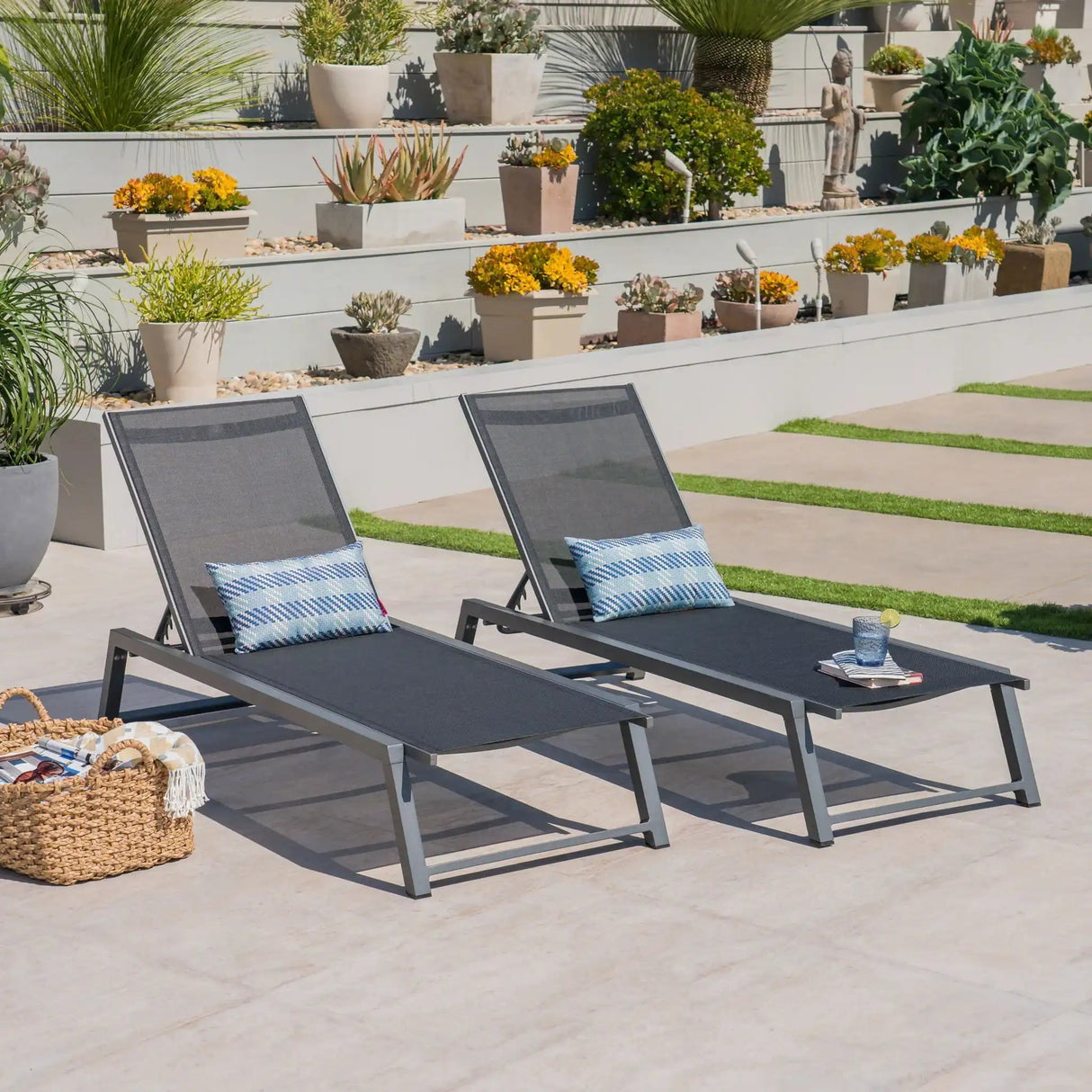 Myers Modern Chaise Lounge Set With Adjustable Back