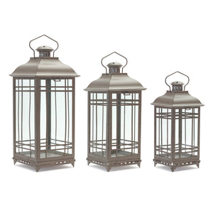 Traditional-Brown-Metal-Lantern-(Set-of-3)-Outdoor-Lighting