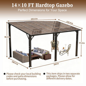 14x10 FT Hardtop Gazebo