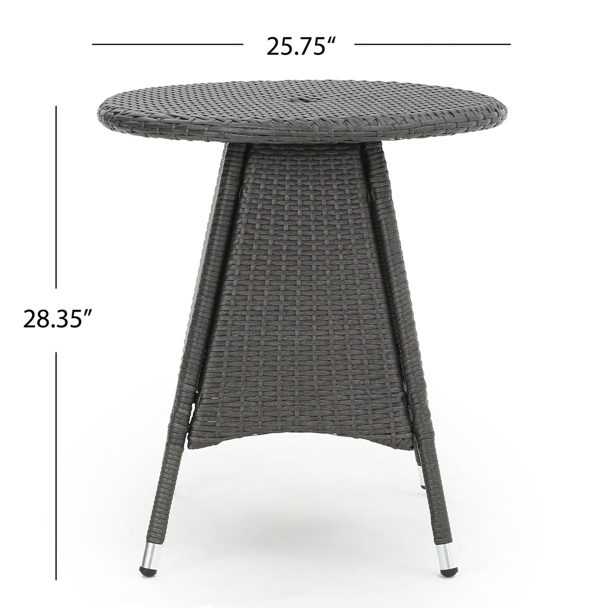 Outdoor Rattan Bistro Table With Surface Round - Gray
