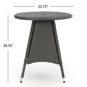 Outdoor Rattan Bistro Table With Surface Round - Gray