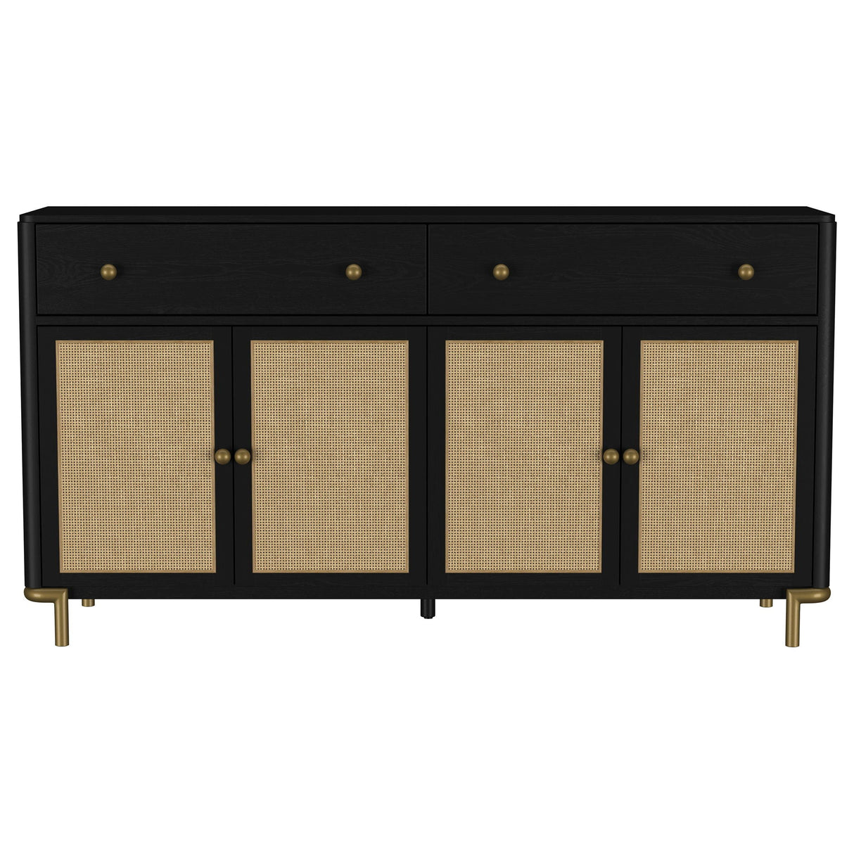 Arini 2-drawer Cane Door Dining Sideboard Server Black