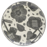 Gray and Ivory Sixteen Piece Round Floral Ceramic Service For Four Dinnerware Set