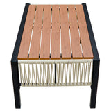 Multi-Person Outdoor Iron Sofa Set with Rattan Decoration