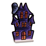 Haunted house w/ghost ekkolight 16"h