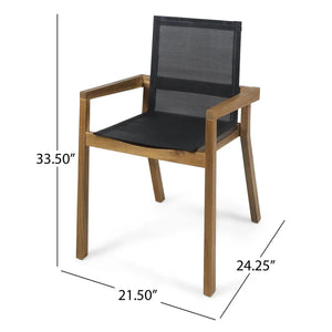 Belfast Dining Chair With Acacia Wood Frame And Seating (Set of 2)
