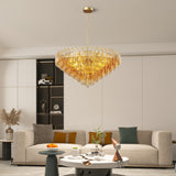 37" Extra Large 14-Light Gold Modern Round Chandelier