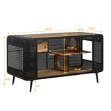 Modern Spacious Cat House with Tempered Glass and Iron Frame