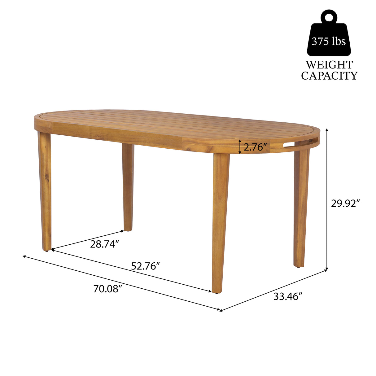 7-Piece Outdoor Acacia Wood Dining Set