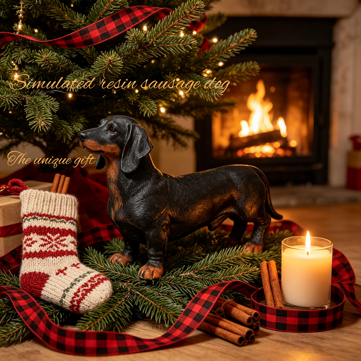26" Black And Tan Dachshund Statue