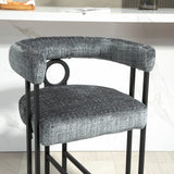 Household bar stools set of 2, modern upholstered with back