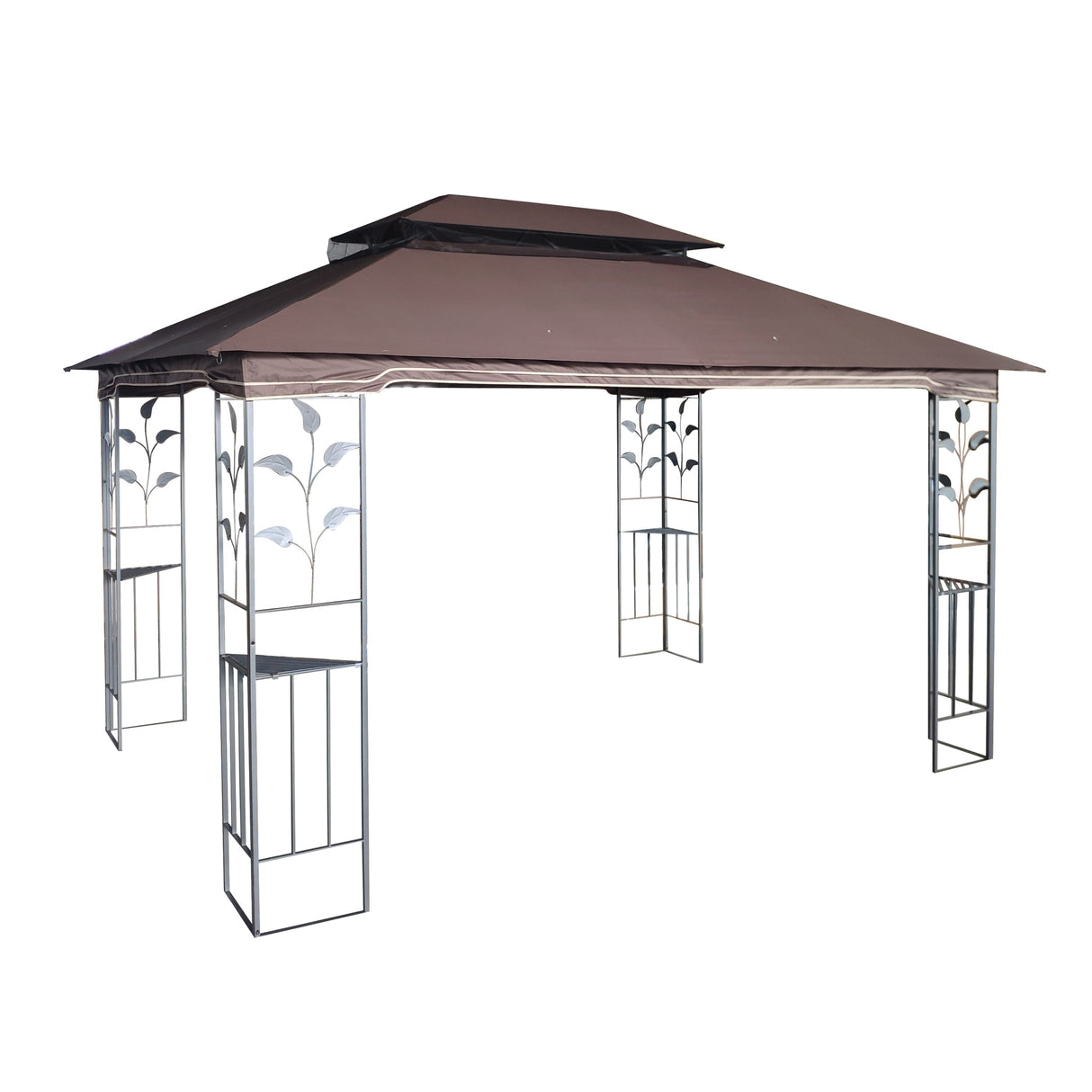 13 x 10 ft Patio Gazebo Tent with Ventilated Double Roof and Mosquito Net