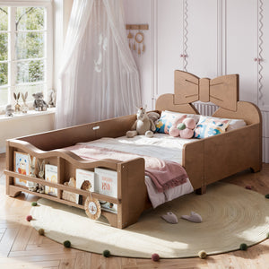 Twin Size Kids Platform Bed with Full Surround Guardrails