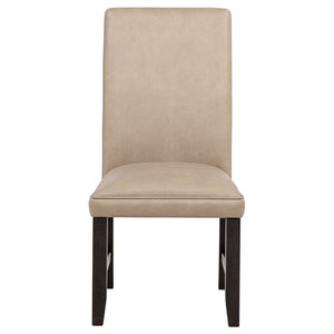 Averill Faux Leather Upholstered Dining Side Chair Tan (Set of 2)