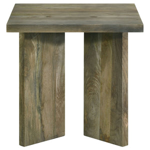Neskowin - 2 Piece And End Table Set With Geometric Panels - Brown