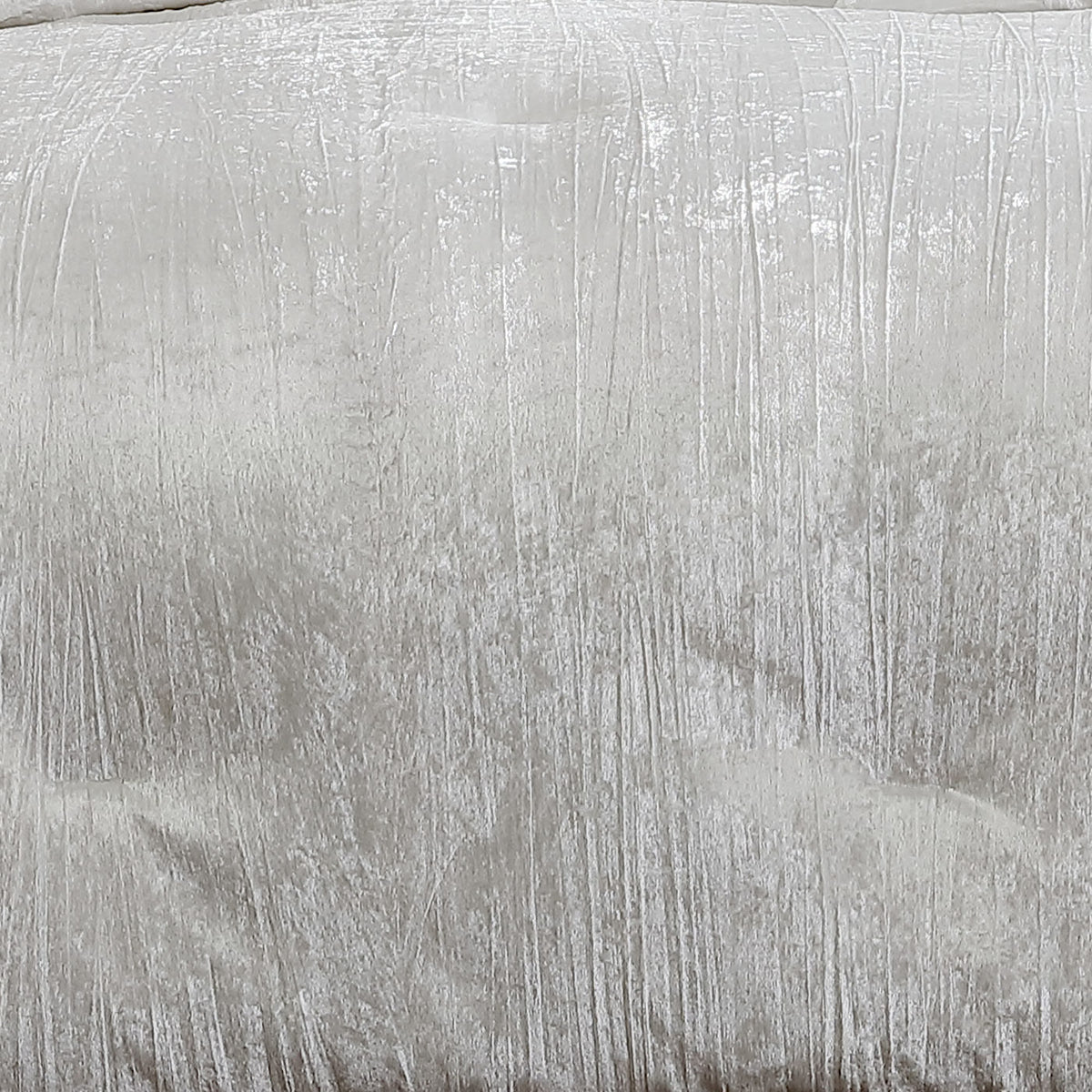 Turin 7 Piece White Crinkle Velvet Comforter Set with Plush Polyester Filling - White