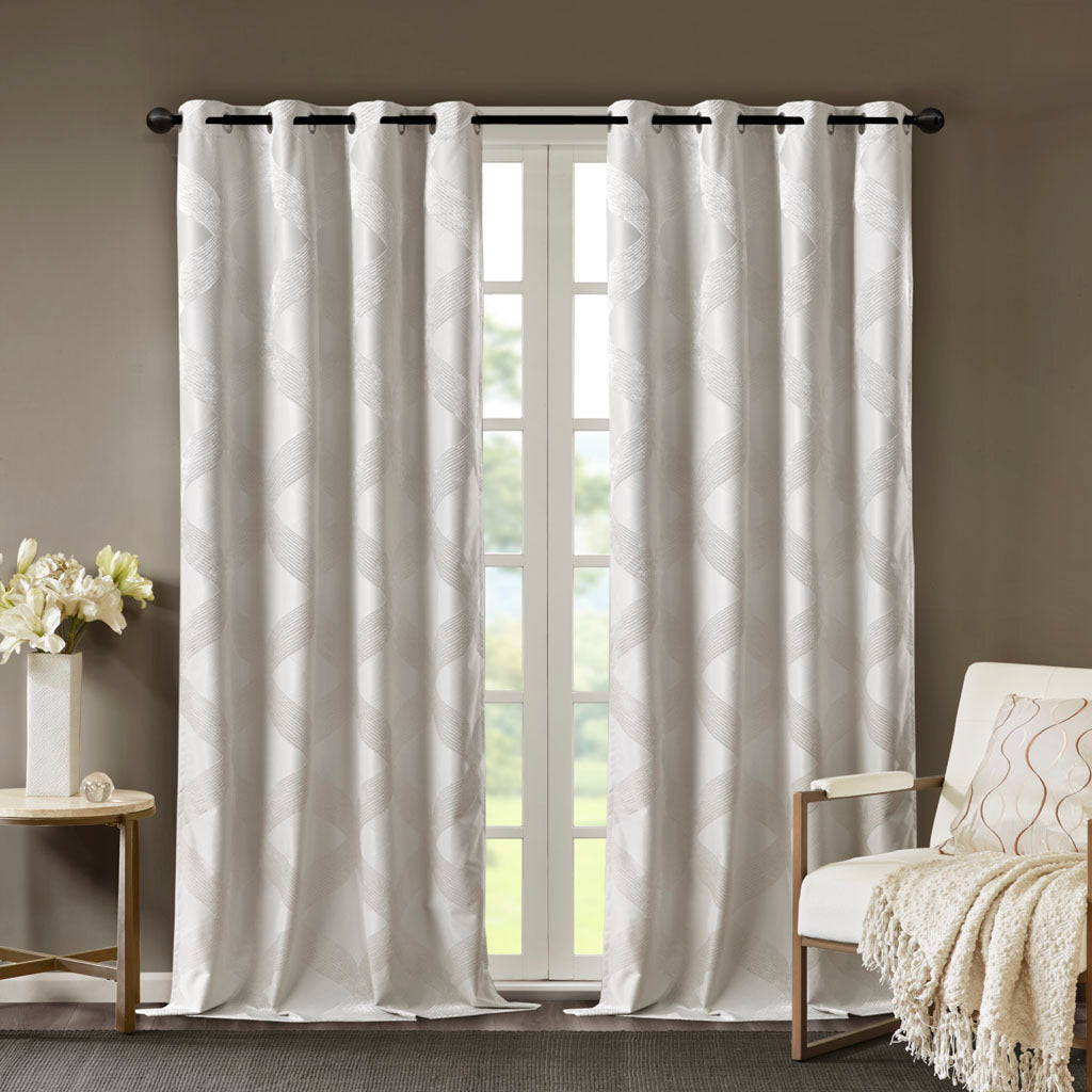 Ogee knitted jacquard total blackout curtain panel (only 1 pc panel)