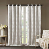 Ogee knitted jacquard total blackout curtain panel (only 1 pc panel)