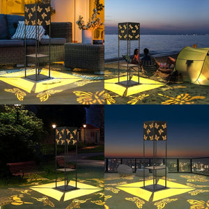 Solar Garden Lantern with Flower Stand – LED Outdoor Light with Butterfly & More