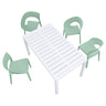 4 Piece Set Of Modern Designed Single Chairs With Long Table