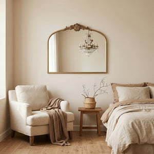 32''x24.4'' Baroque Vintage Arched Wall Mirror