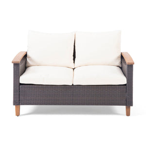 Isla - Transitional Chat Set With Water Resistant Cushions - Teak
