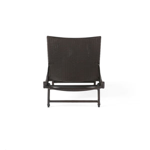 Kauai - Modern Style Pe Wicker Chaise Lounge - Brown Multi