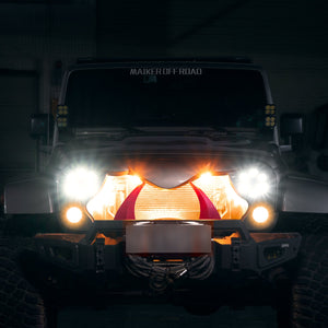Halloween Front Grille Grid Grill for 2007-2017 Jeep Wrangler Rubicon Sahara Sport JK/JKU, Matte