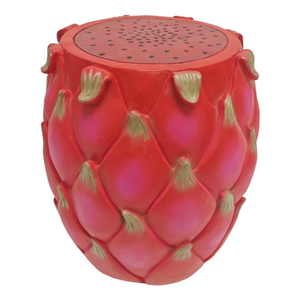 13.4' Oversized Resin Dragon Fruit Stool, Multi-Purpose Side Table & Plant Stand